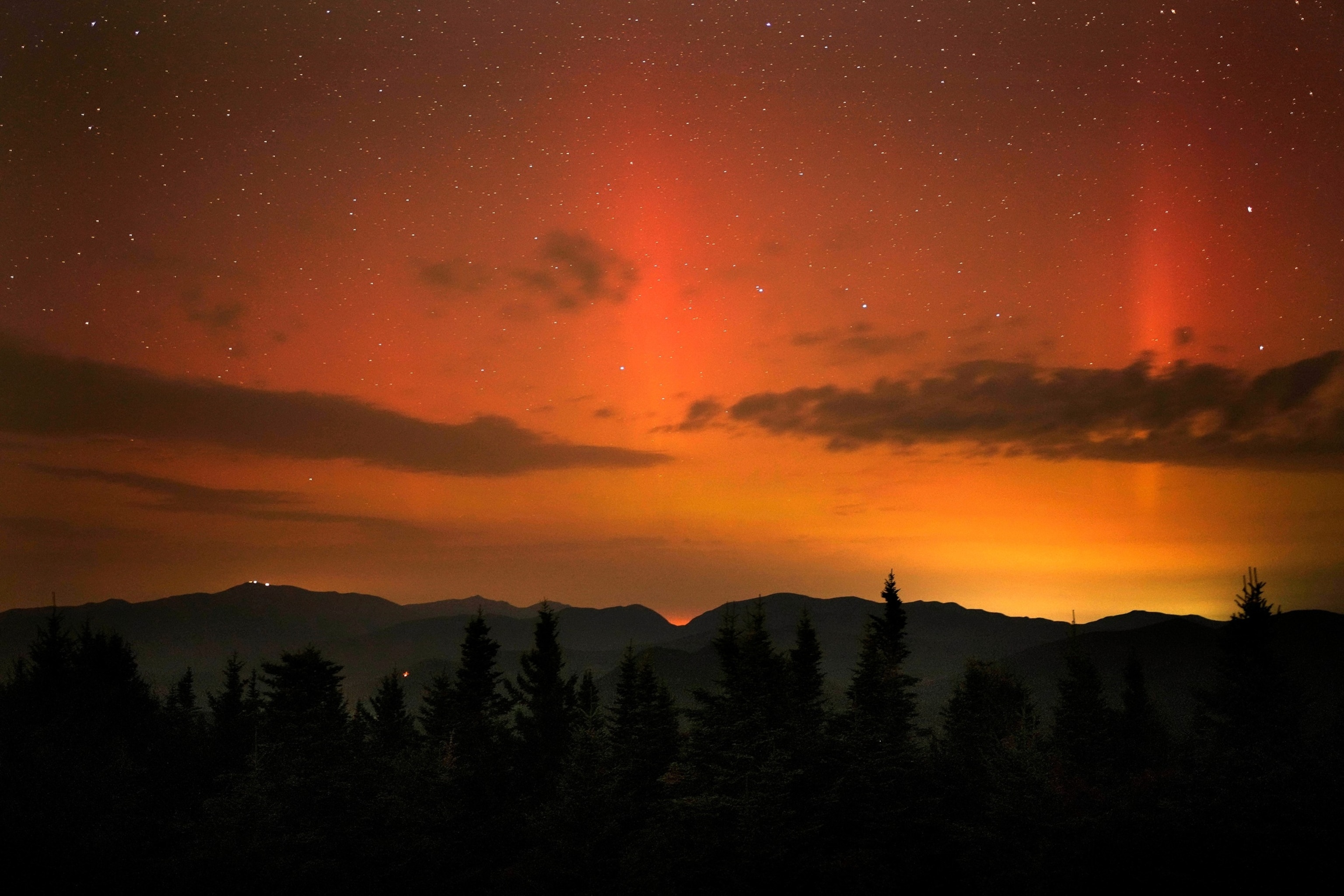 Northern lights over the landscape
